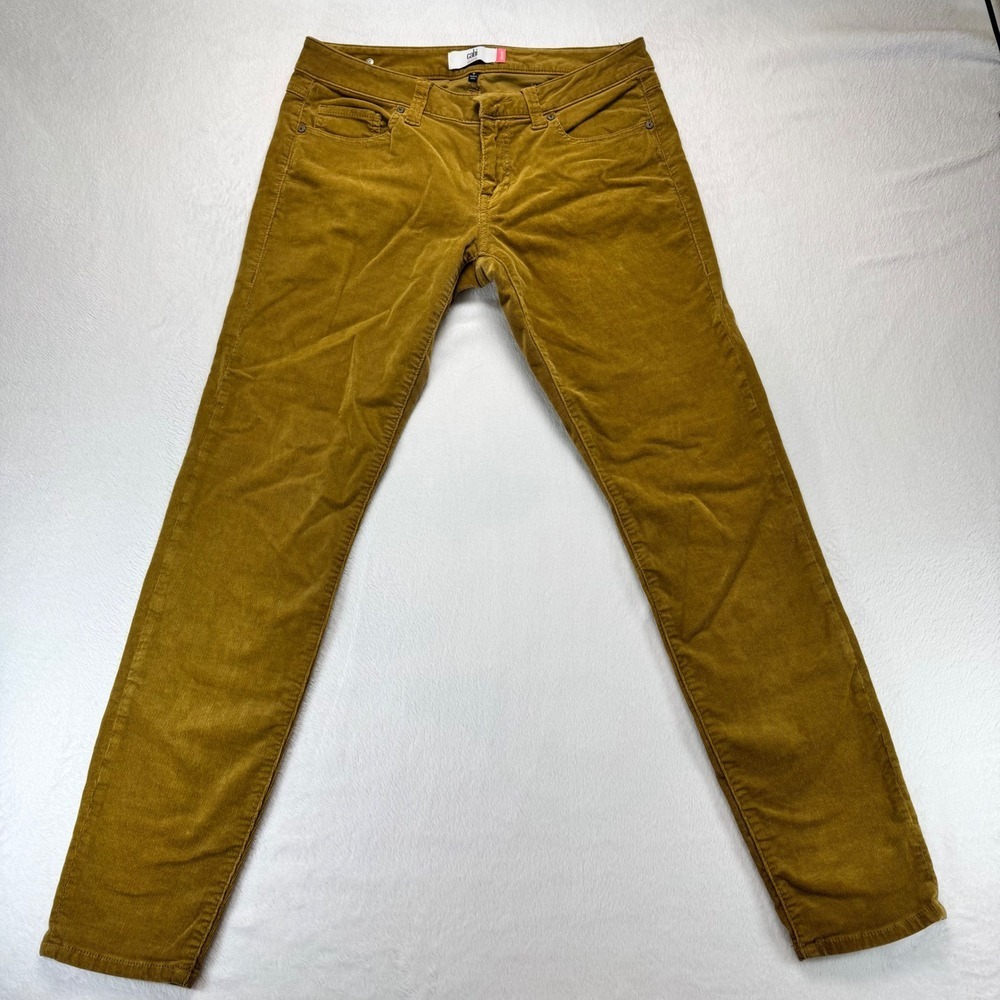Cabi Skinny Corduroy Pants Mustard Yellow Ochre Fine Wale Size 6 Style 804